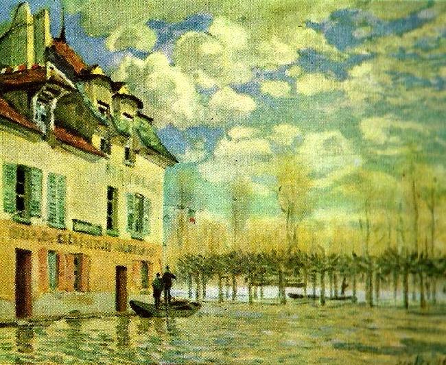 Alfred Sisley oversvamning i port oil painting picture